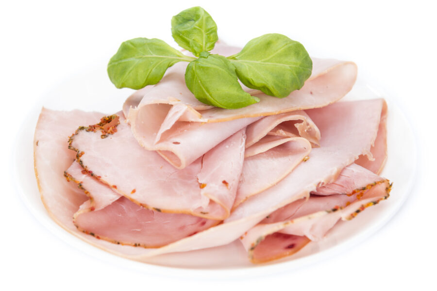 Ham isolated on white Deli