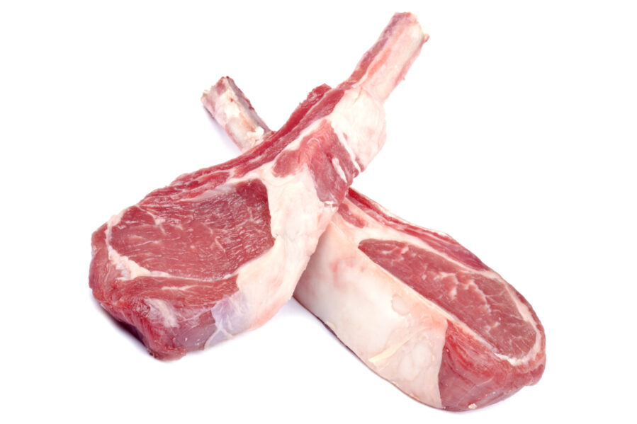 Two raw Lamb Chops ready to cook Meat