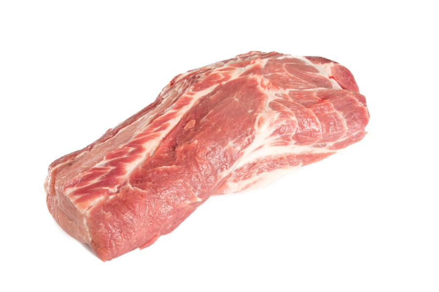 raw pork neck isolated on white Meat