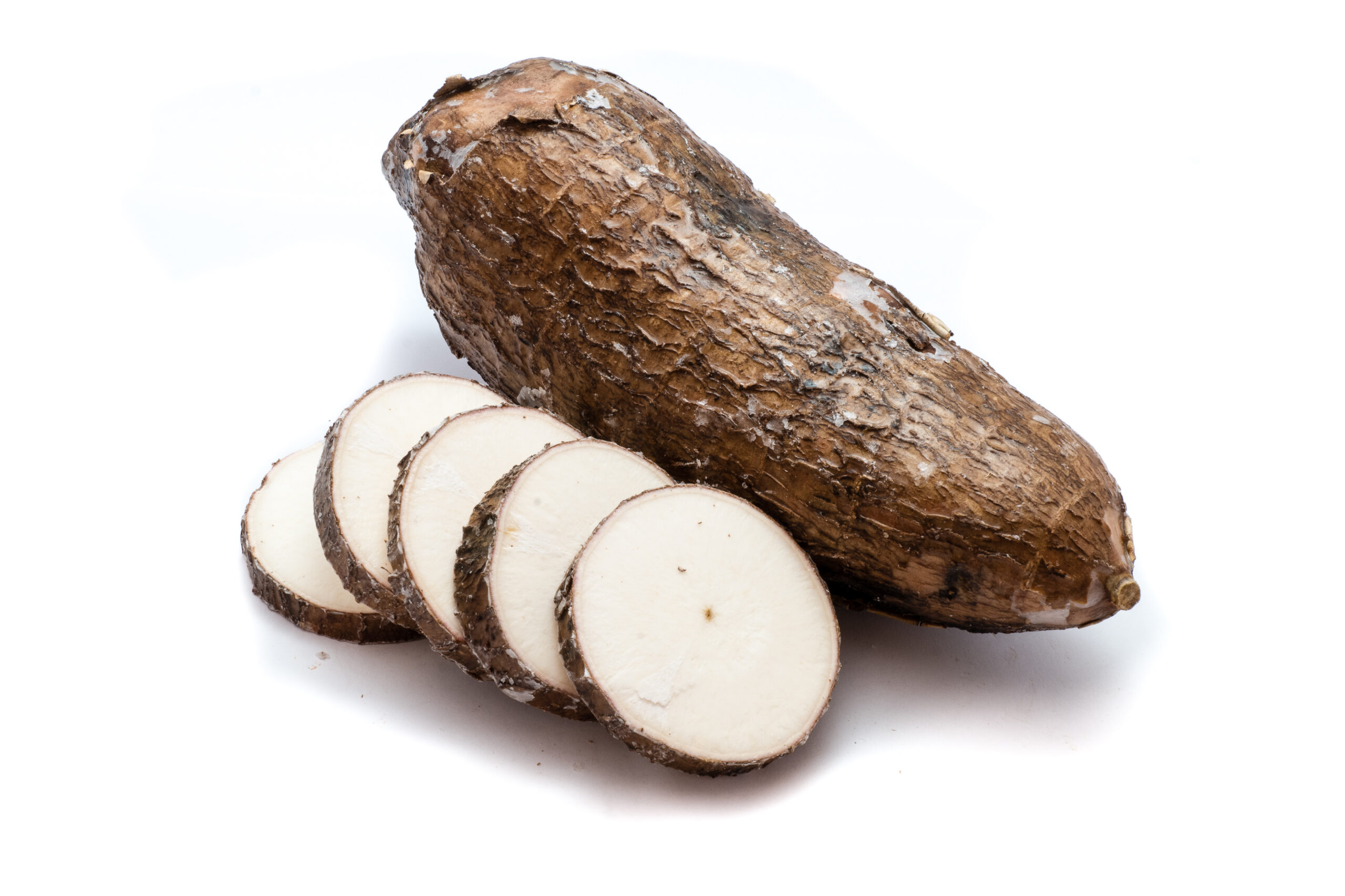 Cassava isolated on white background Produce